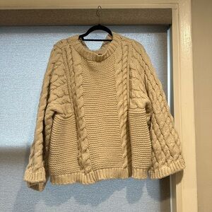 Cozy Cable Knit Sweater - Cream